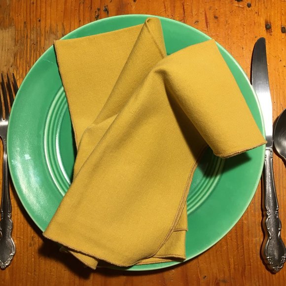 Vintage Other - Set of 4 Mustard-colored Cotton Luncheon Napkins